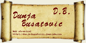 Dunja Bušatović vizit kartica
